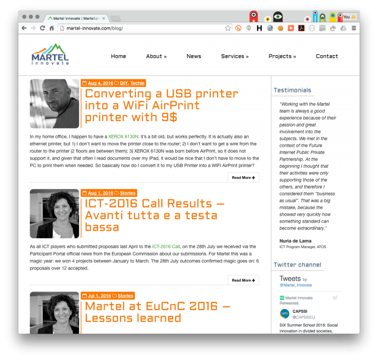 New Blog Section on Martel Web Site