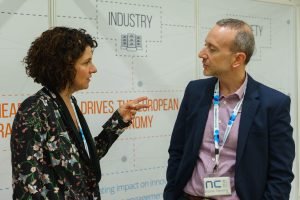 Martel's Monique Calisti and Pavlos Fournogerakis from the EC